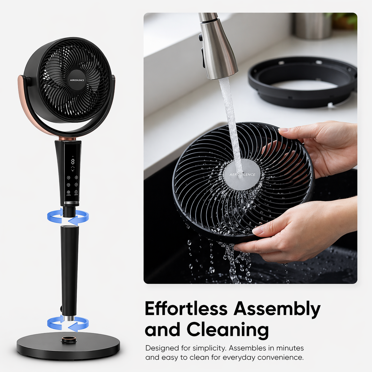 AeroSilence™ Smart Cooling Fan Whisper Quiet Airflow for Better Sleep & Comfort